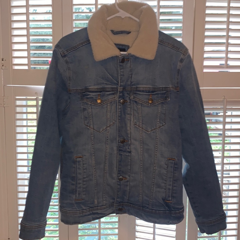 MENS HOLLISTER SHERPA LINED JEAN JACKET